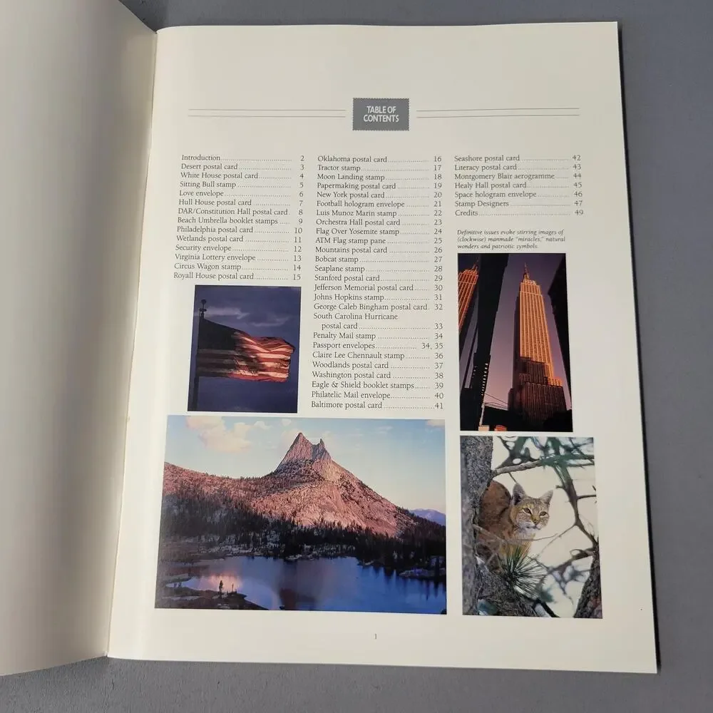 Vintage 1989-90 Definitive Mint‎ Set Stamps Stationery USPS Book Patriotic USA